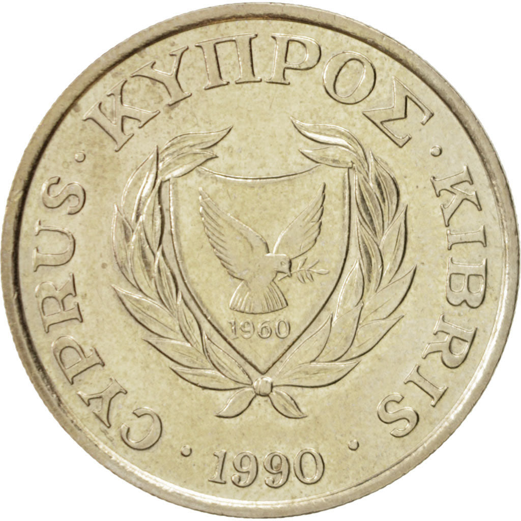 Monnaie, Chypre, 10 Cents, 1990, SUP+, Nickel-brass, KM:56.2