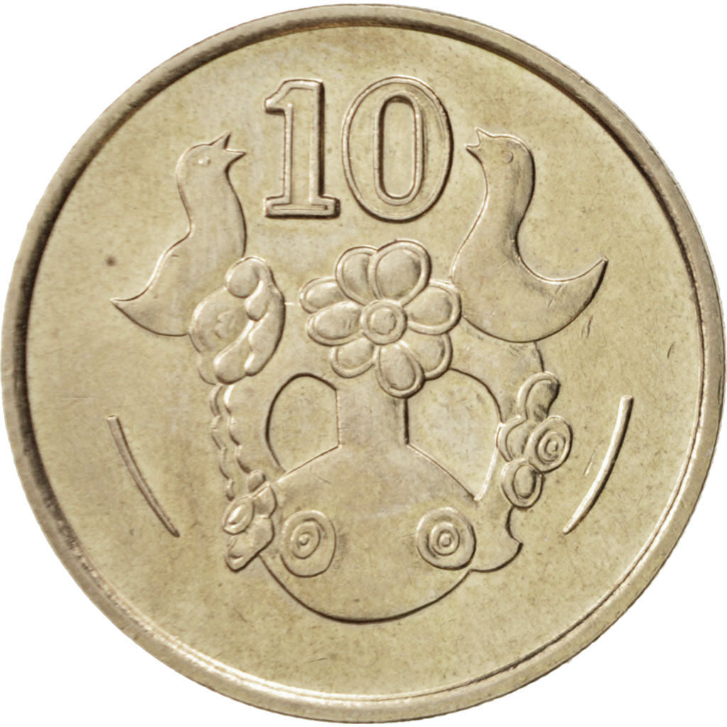 Monnaie, Chypre, 10 Cents, 1990, SUP+, Nickel-brass, KM:56.2