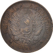 Argentine, 2 Centavos, 1891, TTB+, Bronze, KM:33