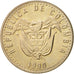 Colombia, 50 Pesos, 1990, MS(60-62), Copper-Nickel-Zinc, KM:283.1