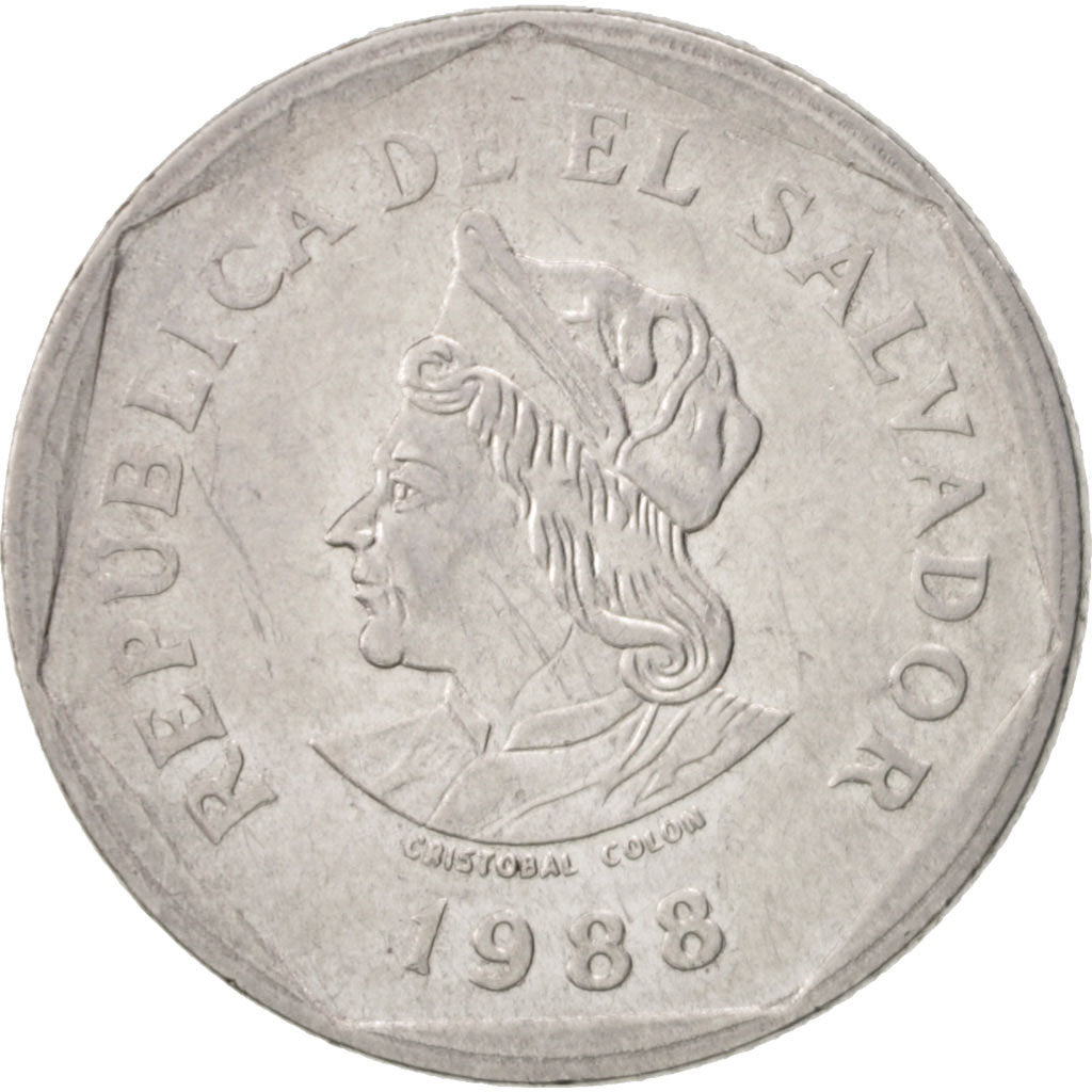 El Salvador, Colon, 1988, AU(50-53), Stainless Steel, KM:156