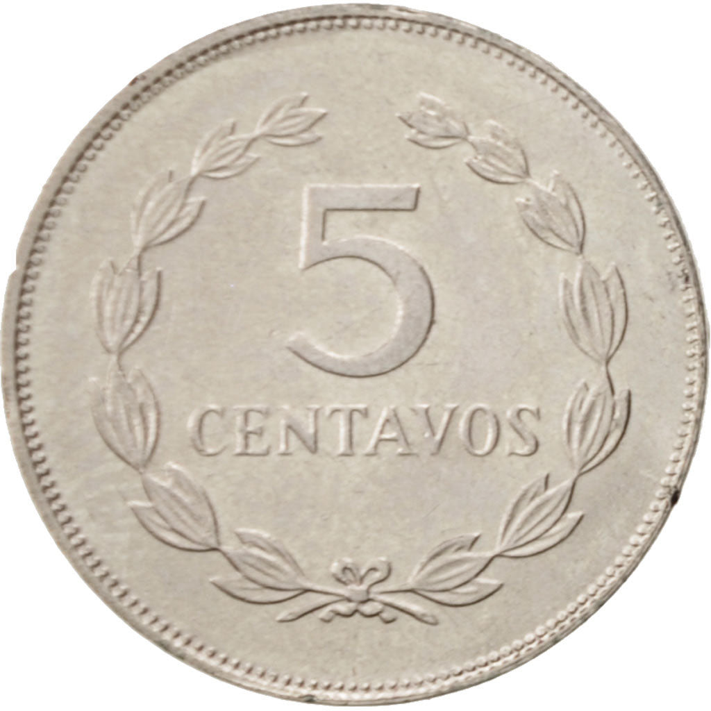 El Salvador, 5 Centavos, 1991, AU(50-53), Copper-Nickel Clad Steel, KM:154a