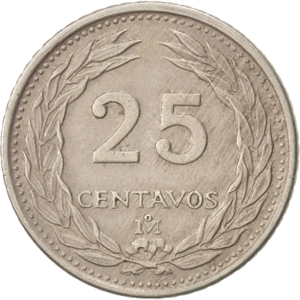 El Salvador, 25 Centavos, 1986, Mexico City, MBC, Cobre - níquel, KM:139a
