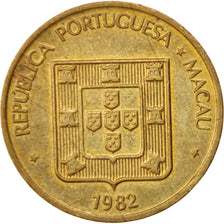 Coin, Macau, 50 Avos, 1982, AU(55-58), Brass, KM:22