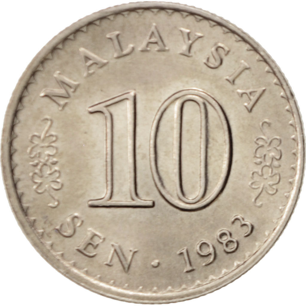 Malaysia, 10 Sen, 1983, Franklin Mint, AU(55-58), Copper-nickel, KM:3