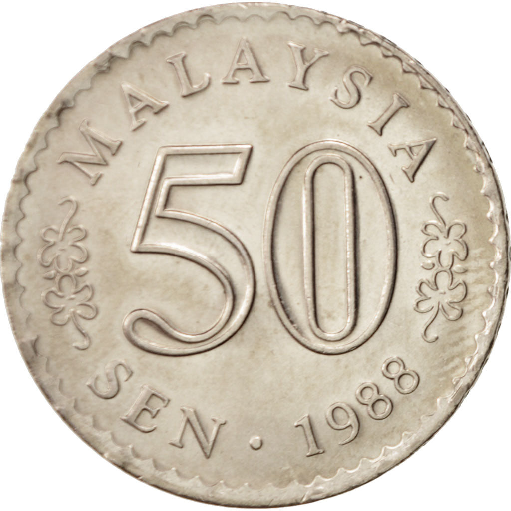 Coin, Malaysia, 50 Sen, 1988, Franklin Mint, MS(60-62), Copper-nickel, KM:5.3