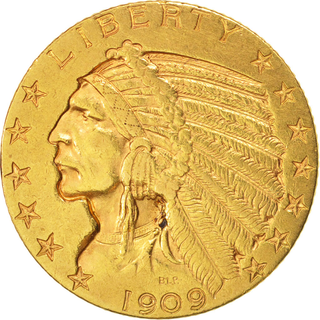 United States, Indian Head, $5, 1909, Denver, AU(50-53), Gold, KM:129