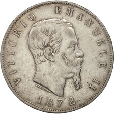 Italia, Vittorio Emanuele II, 5 Lire, 1872, Milan, MB+, Argento, KM:8.3