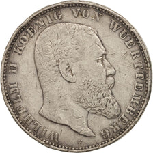 German States, WURTTEMBERG, Wilhelm II, 5 Mark, 1902, Freudenstadt, VF(30-35)