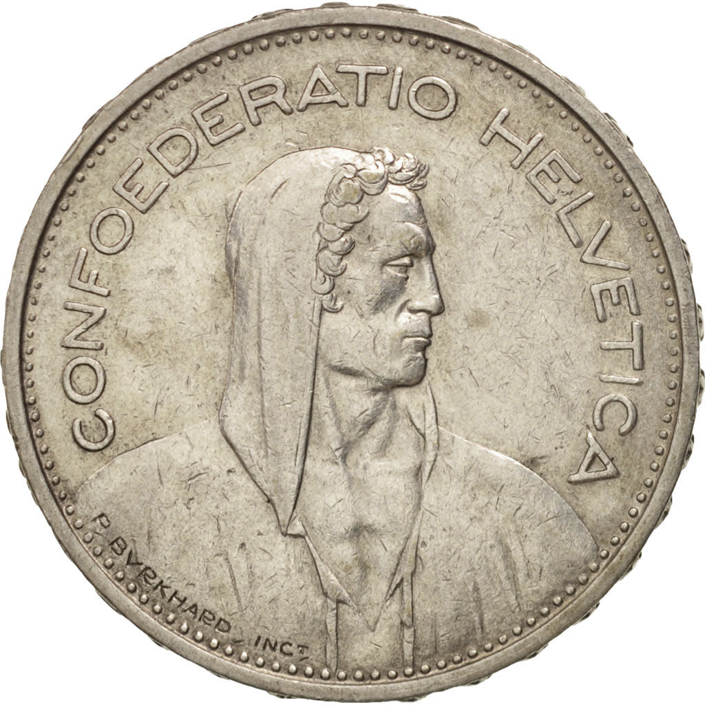 Switzerland, 5 Francs, 1933, Bern, EF(40-45), Silver, KM:40