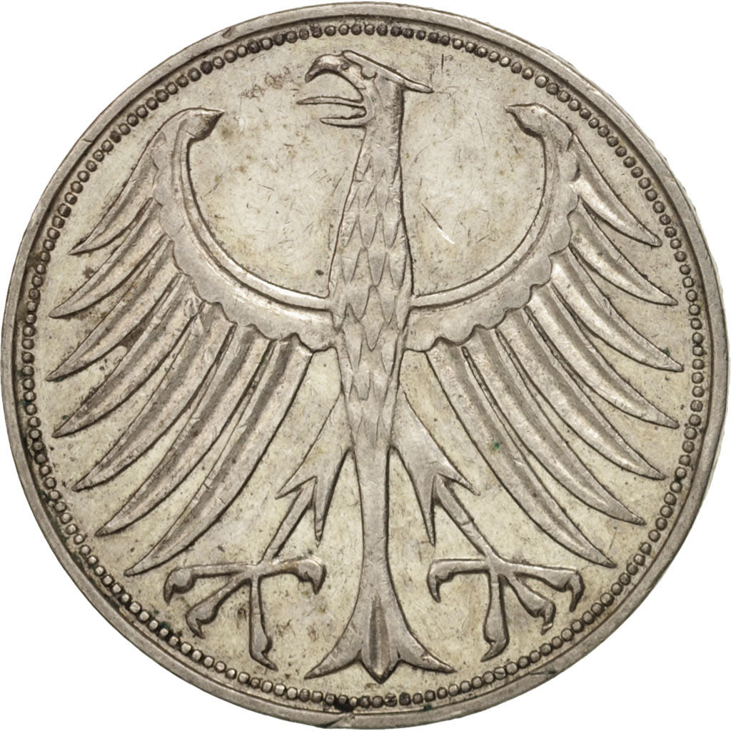 Moneta, GERMANIA - REPUBBLICA FEDERALE, 5 Mark, 1960, Hamburg, BB, Argento