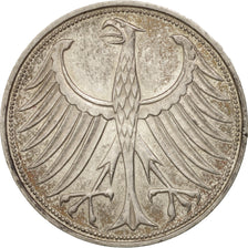 GERMANY - FEDERAL REPUBLIC, 5 Mark, 1964, Stuttgart, AU(50-53), Silver, KM:112.1