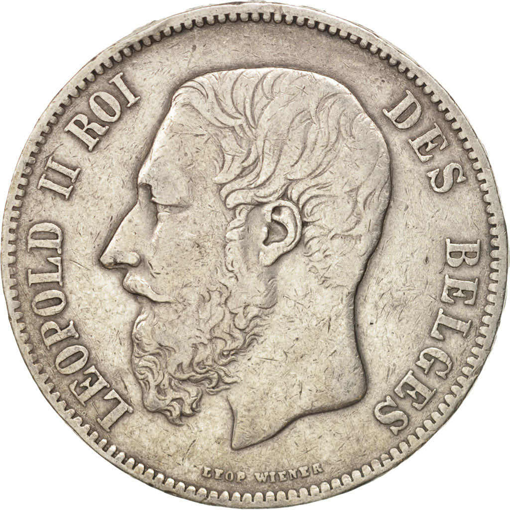 Belgium, Leopold II, 5 Francs, 5 Frank, 1869, VF(20-25), Silver, KM:24