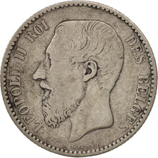Coin, Belgium, Leopold II, Franc, 1886, VF(20-25), Silver, KM:28.1