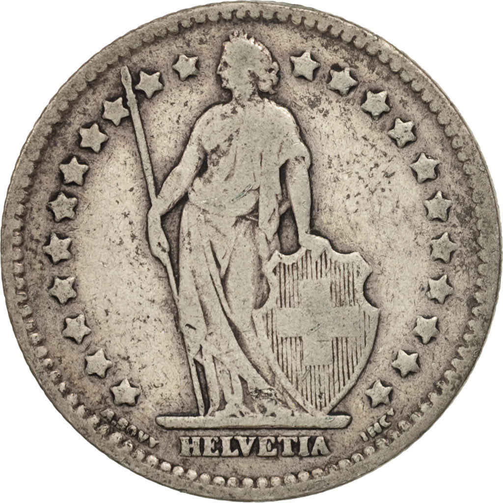 Coin, Switzerland, Franc, 1914, Bern, VF(20-25), Silver, KM:24