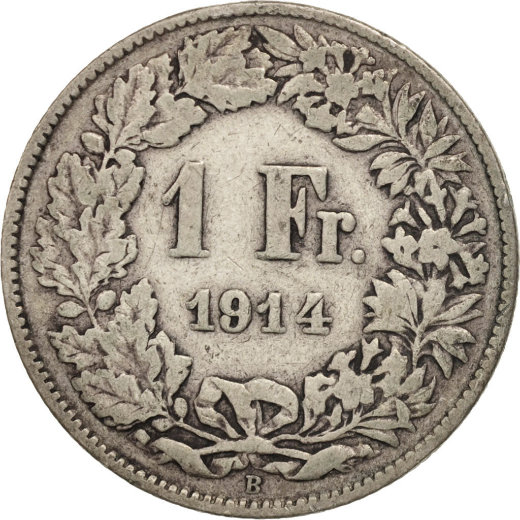 Coin, Switzerland, Franc, 1914, Bern, VF(20-25), Silver, KM:24