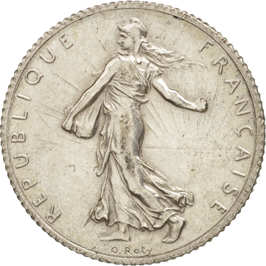 France, Semeuse, Franc, 1916, Paris, AU(50-53), Silver, KM:844.1, Gadoury:467