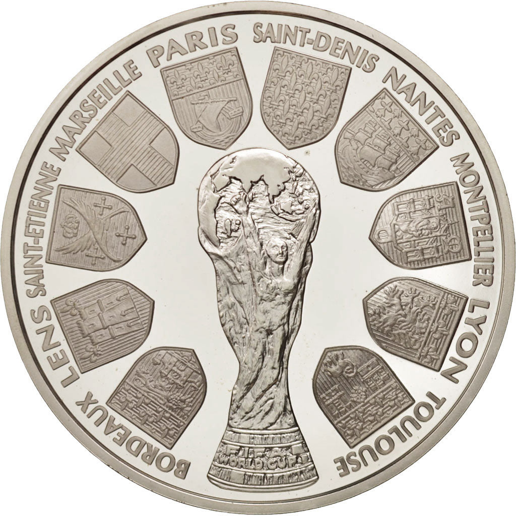 France, 10 Francs, World Cup 1998, MS(65-70), Silver, KM:1167