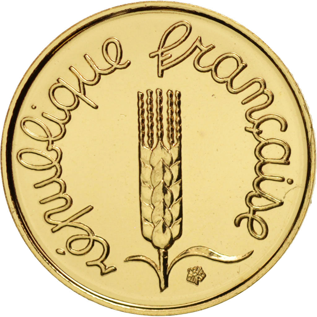 France, Épi, Centime, 2001, Paris, MS(65-70), Gold, KM:928a, Gadoury:91a