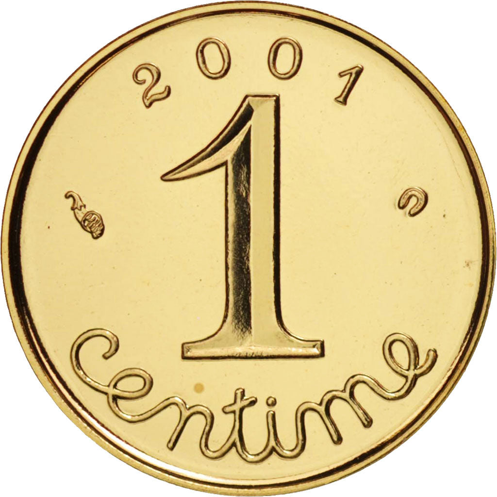 France, Épi, Centime, 2001, Paris, MS(65-70), Gold, KM:928a, Gadoury:91a