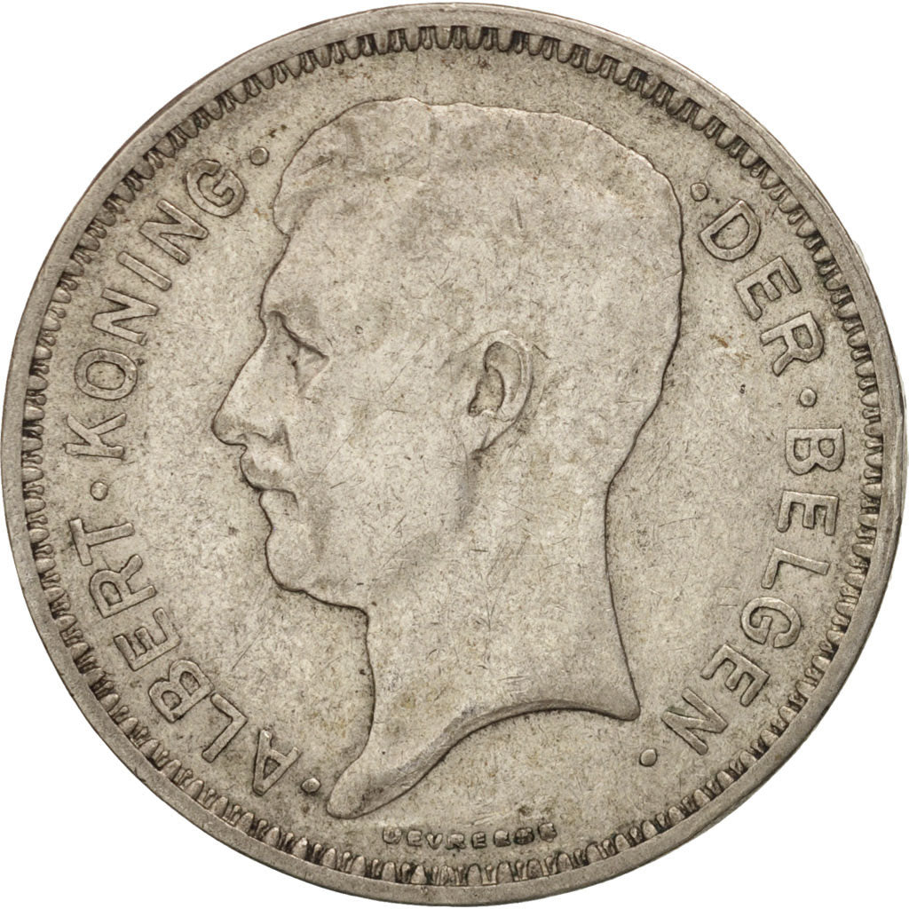 Belgium, 20 Francs, 20 Frank, 1934, VF(30-35), Silver, KM:104.1