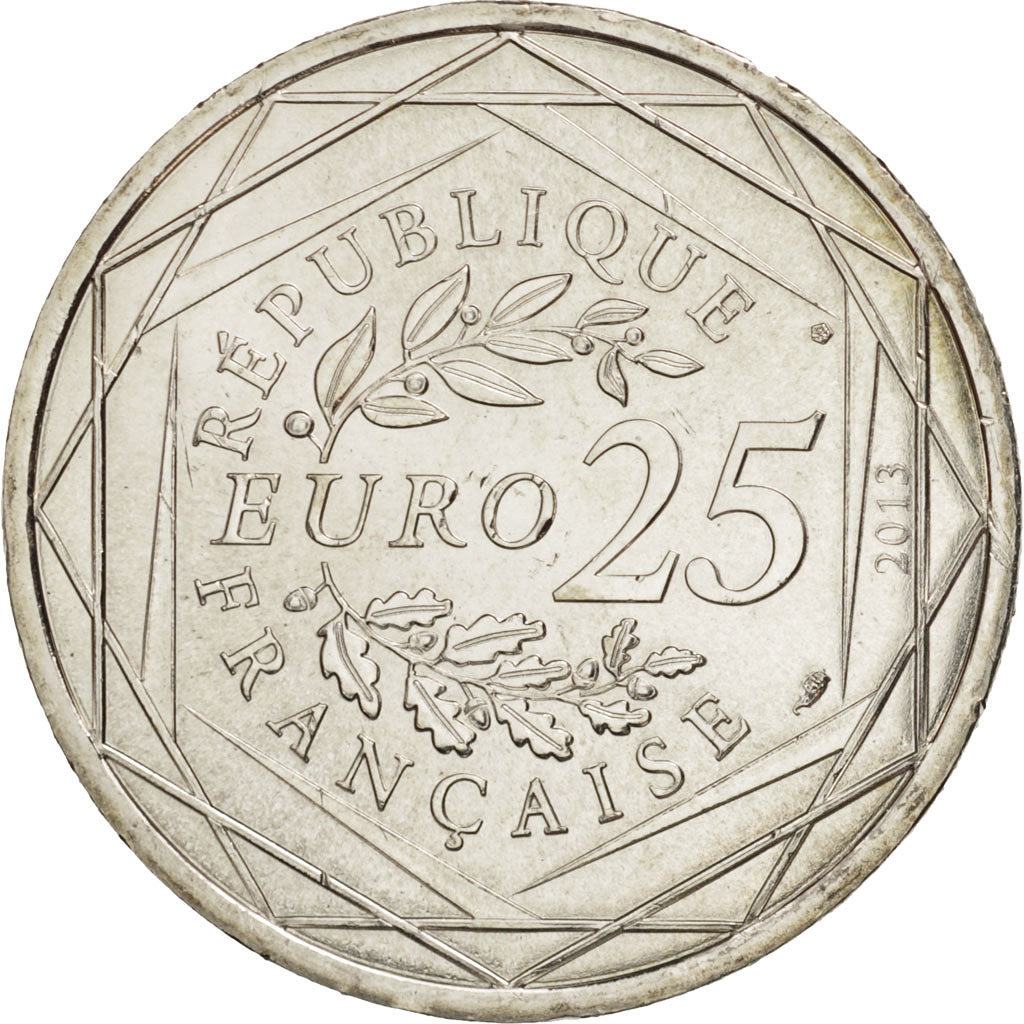 Moneta, Francia, 25 Euro, 2013, SPL, Argento