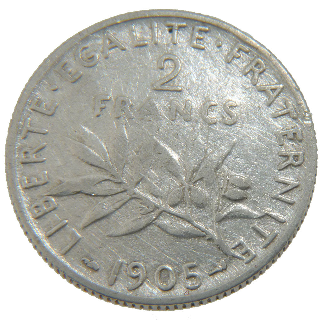 FRANCE, Semeuse, 2 Francs, 1905, EF(40-45), Silver, 27, Gadoury #532, 10.00