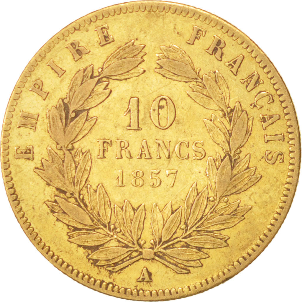 France, Napoleon III, 10 Francs, 1857, Paris, TB+, Or, Gadoury:1014