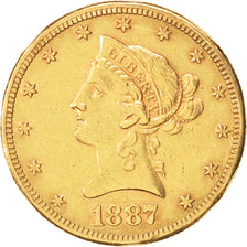 Estados Unidos, Coronet Head, $10, 1887, San Francisco, MBC, KM:102