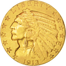 United States, Indian Head, $5, 1913, Philadelphia, EF(40-45), Gold, KM:129