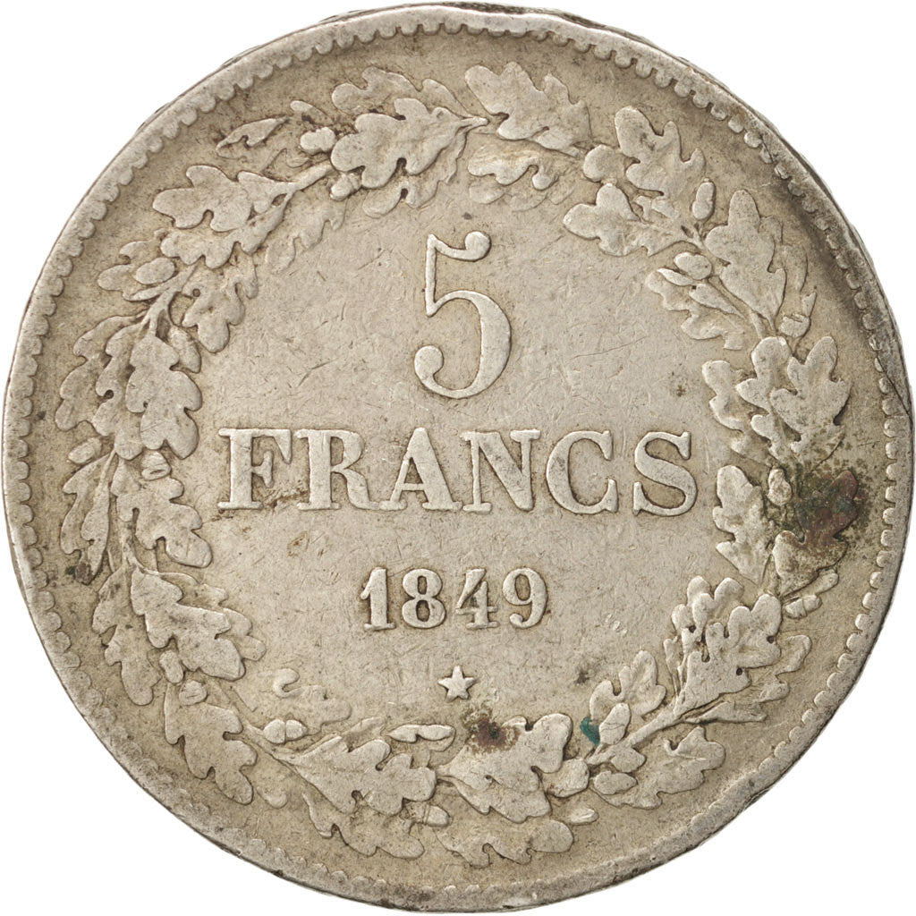 Belgium, Leopold I, 5 Francs, 5 Frank, 1849, VF(30-35), Silver, KM:3.2
