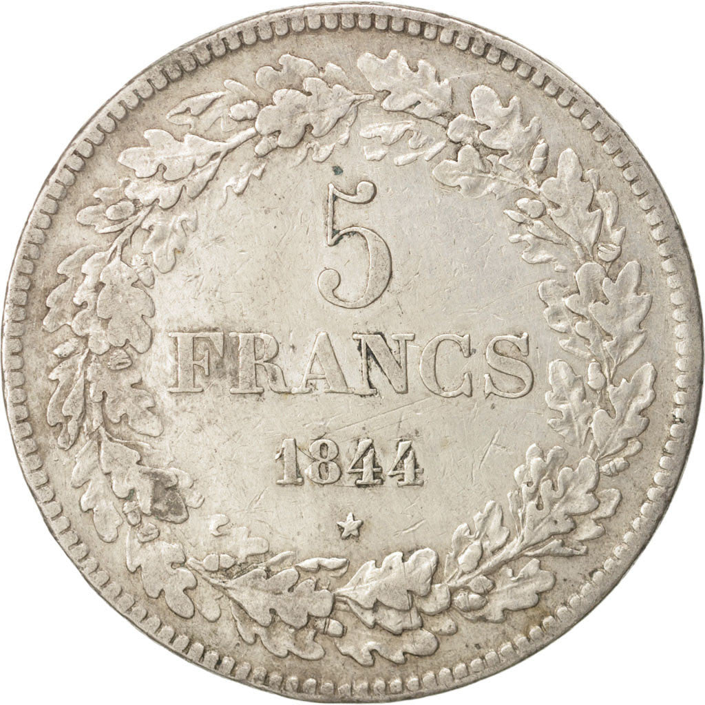 Belgium, Leopold I, 5 Francs, 5 Frank, 1844, EF(40-45), Silver, KM:3.1