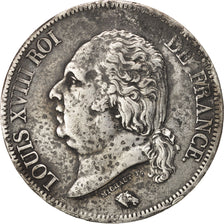Francia, Louis XVIII, 5 Francs, 1817, Rouen, BB, Argento, KM:711.2