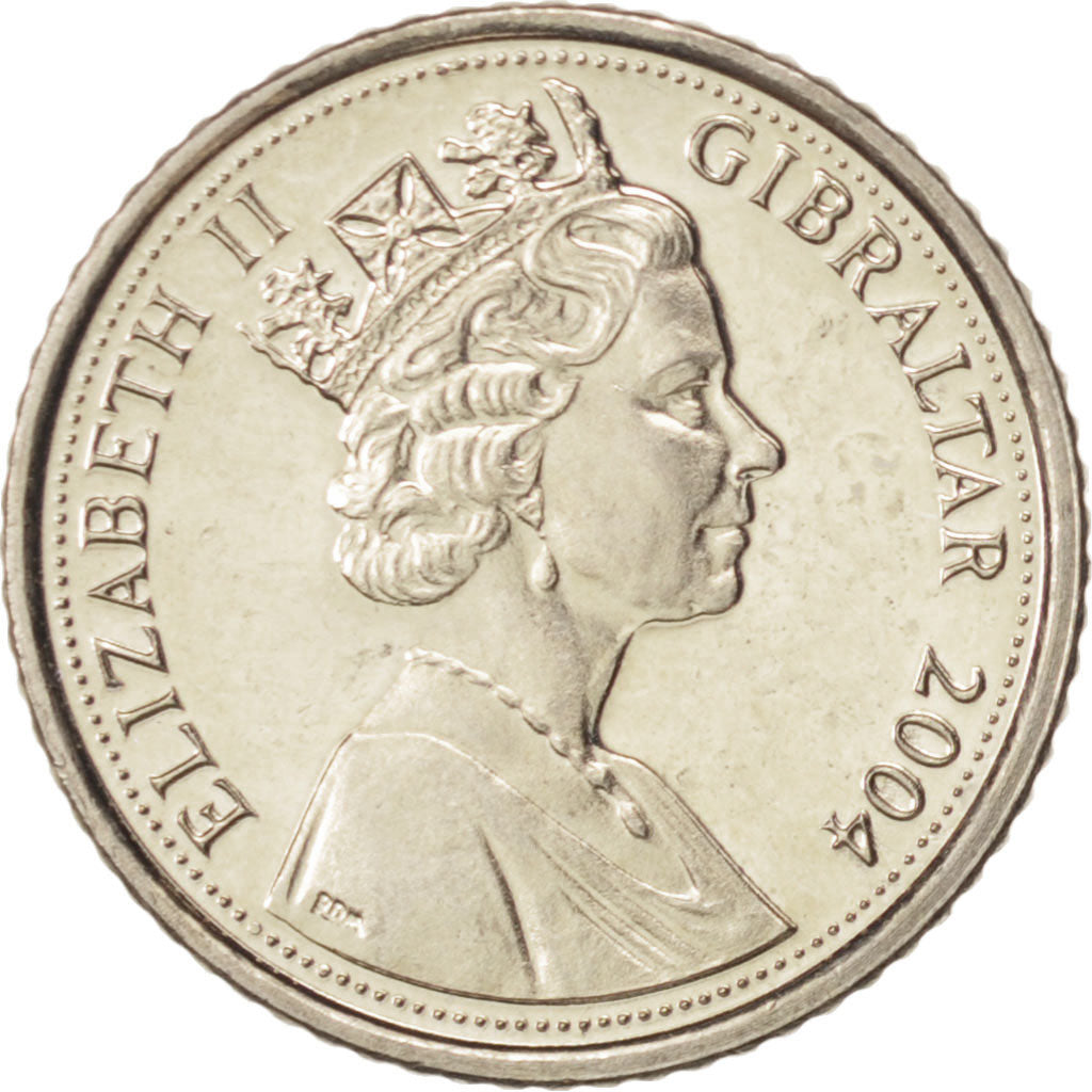 Gibraltar, Elizabeth II, 5 Pence, 2004, Pobjoy Mint, MS(64), Copper-nickel