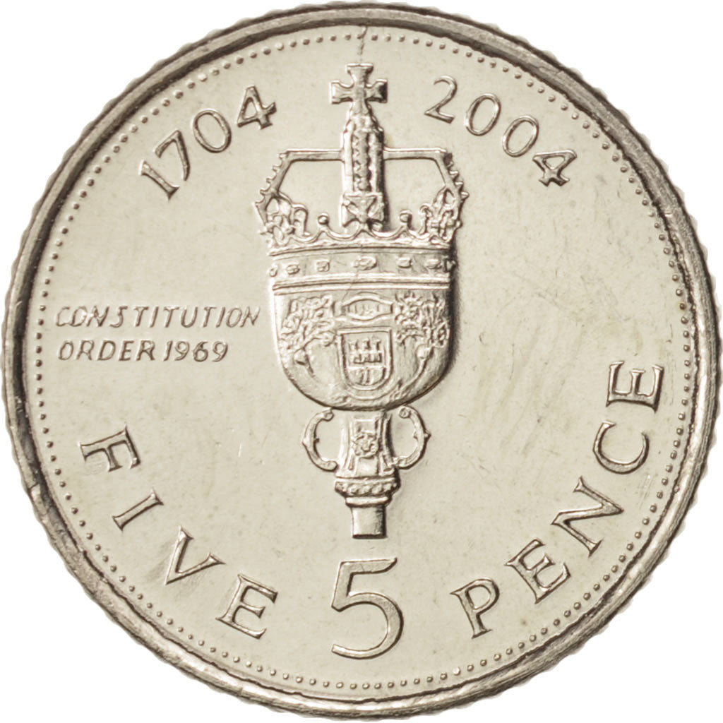 Gibraltar, Elizabeth II, 5 Pence, 2004, Pobjoy Mint, MS(64), Copper-nickel