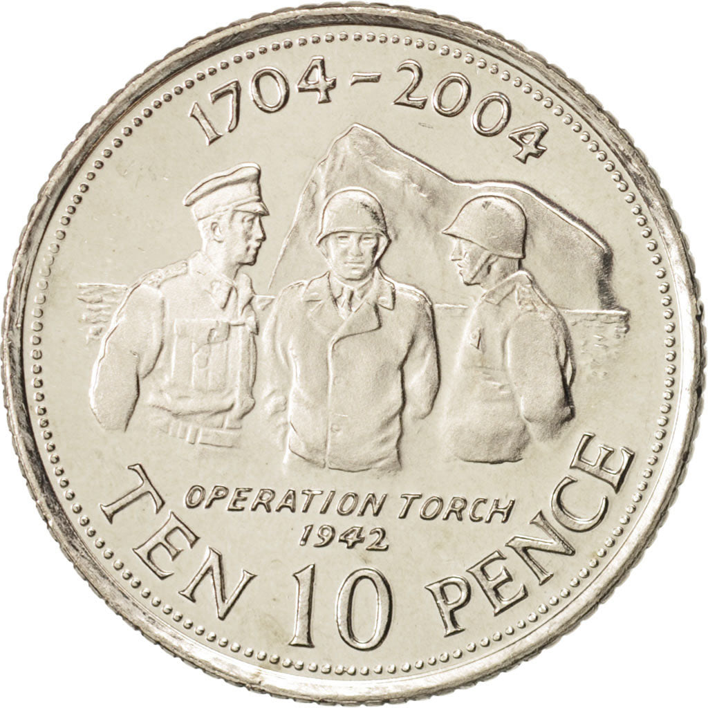 Coin, Gibraltar, Elizabeth II, 10 Pence, 2004, MS(64), Copper-nickel, KM:1047