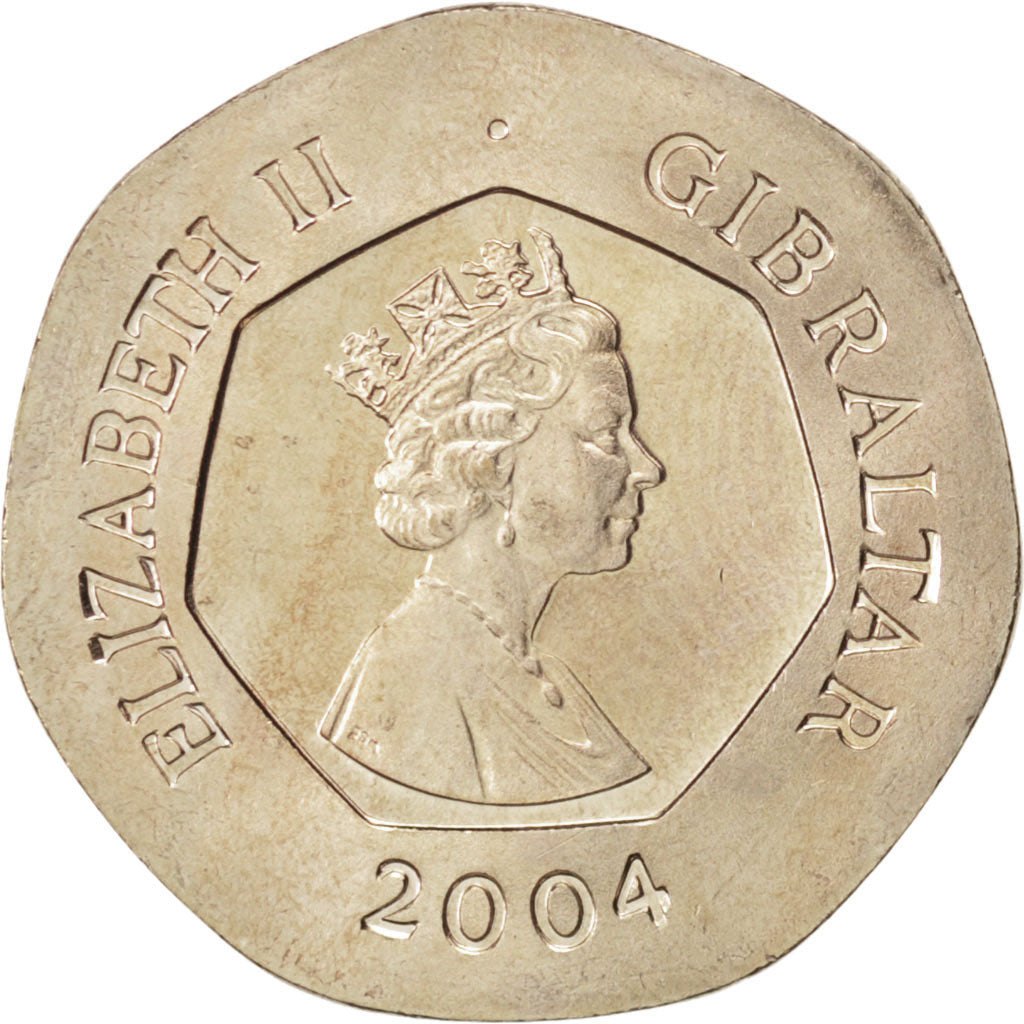 Gibraltar, Elizabeth II, 20 Pence, 2004, MS(64), Copper-nickel, KM:1048