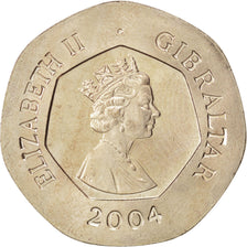 Gibraltar, Elizabeth II, 20 Pence, 2004, MS(64), Copper-nickel, KM:1048