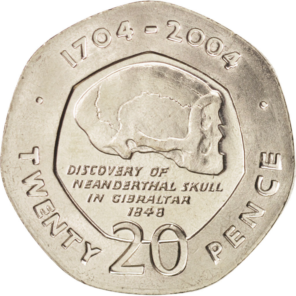 Gibraltar, Elizabeth II, 20 Pence, 2004, MS(64), Copper-nickel, KM:1048