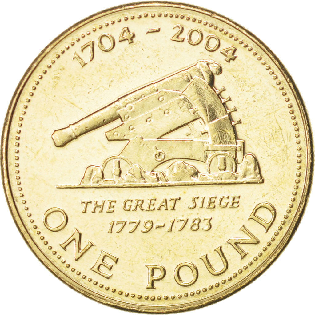 Gibraltar, Elizabeth II, Pound, 2004, Pobjoy Mint, MS(63), Nickel-brass, KM:1051