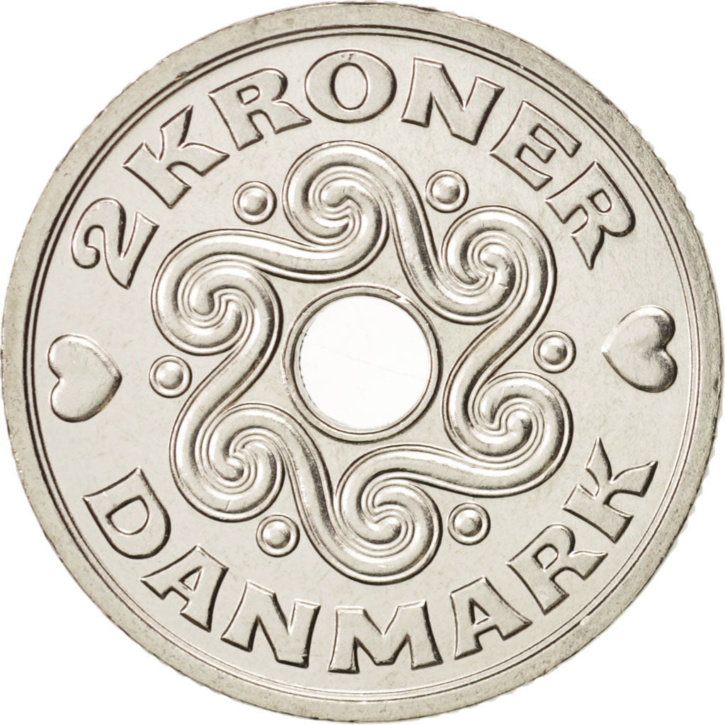 Denmark, Margrethe II, 2 Kroner, 2007, Brondby, MS(65-70), Copper-nickel