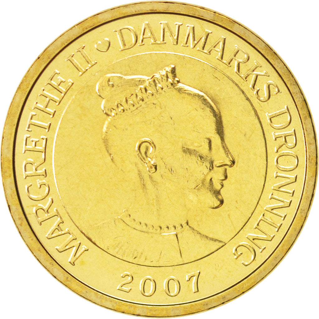 Denmark, Margrethe II, 10 Kroner, 2007, Copenhagen, MS(64), Aluminum-Bronze