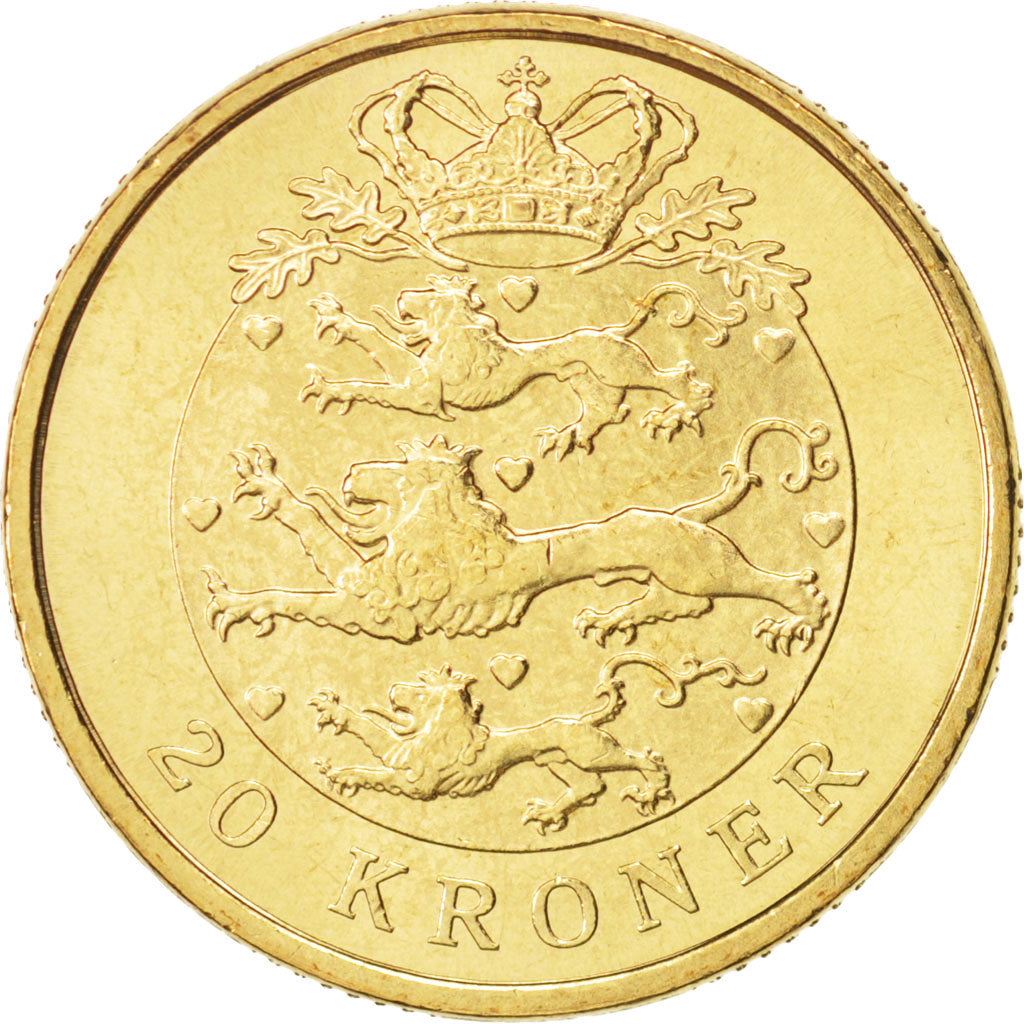 Denmark, Margrethe II, 20 Kroner, 2007, Copenhagen, MS(64), Aluminum-Bronze