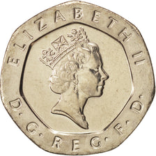 Coin, Great Britain, Elizabeth II, 20 Pence, 1997, MS(64), Copper-nickel, KM:939