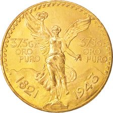 Mexico, 50 Pesos, 1943, Mexico City, AU(55-58), Gold, KM:482