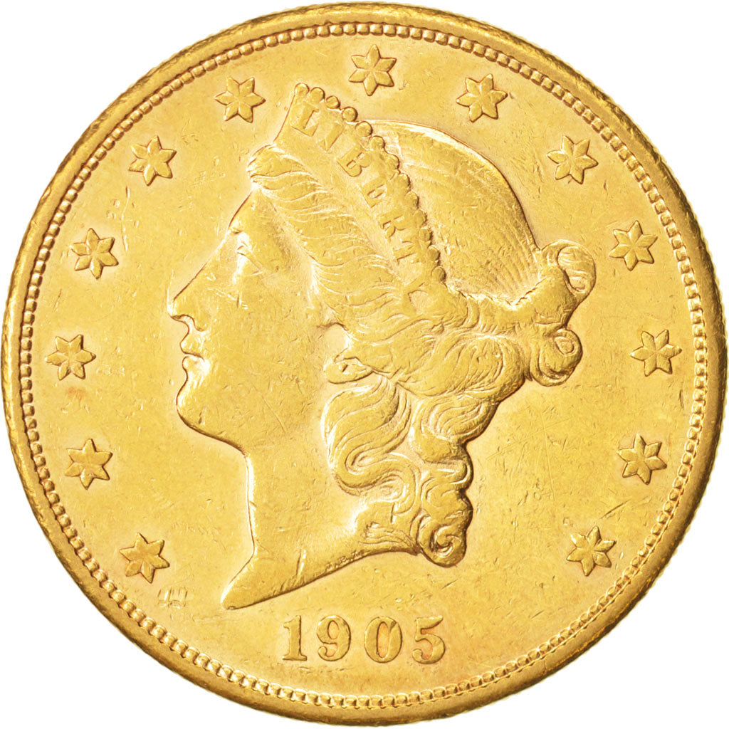 Stati Uniti, Liberty Head, $20, Double Eagle, 1905, San Francisco, BB+, KM:74.3