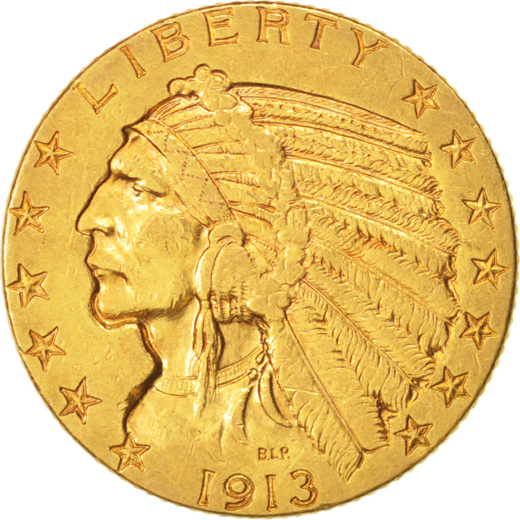 United States, Indian Head, $5, 1913, Philadelphia, EF(40-45), Gold, KM:129