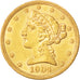 Vereinigte Staaten, Coronet Head, $5, 1904, U.S. Mint, Philadelphia, VZ, KM:101