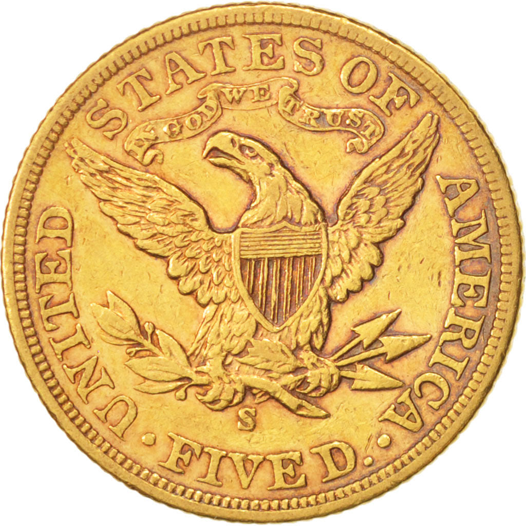 Vereinigte Staaten, Coronet Head, $5, 1905, San Francisco, SS+, KM:101