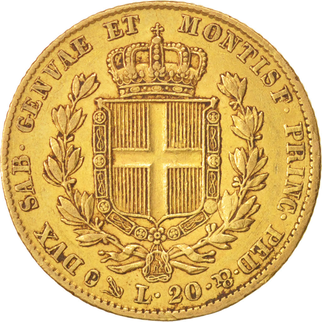 Coin, ITALIAN STATES, SARDINIA, Carlo Alberto, 20 Lire, 1849, Genoa, EF(40-45)